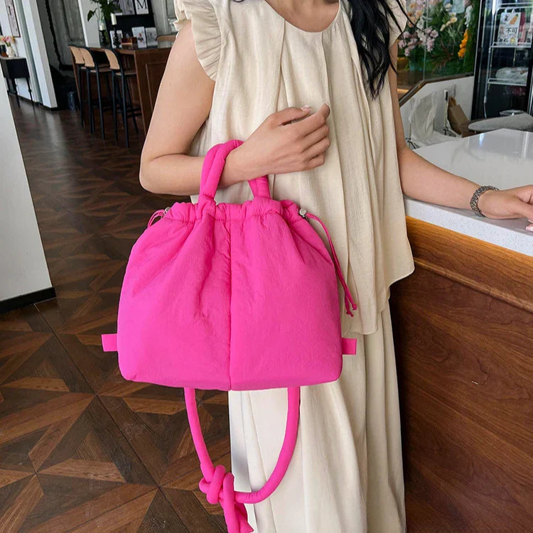 Women's Casual Single-shoulder Bag Large Capacity Nylon Backpack Women's Down Cotton Winter Tote Bag Portable Makeup Handbag
