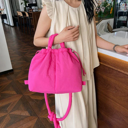 Women's Casual Single-shoulder Bag Large Capacity Nylon Backpack Women's Down Cotton Winter Tote Bag Portable Makeup Handbag