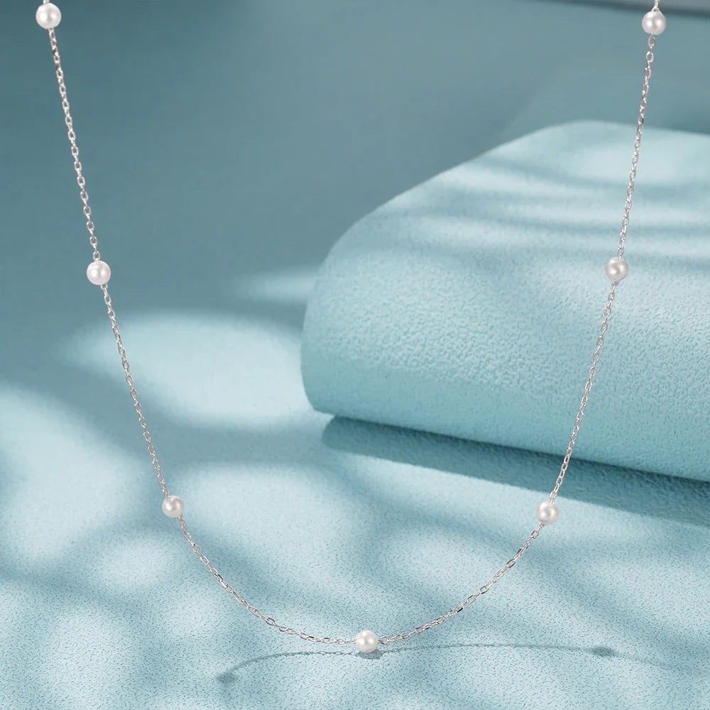 925 Sterling Silver Necklaces Charms for Women Crystal Cross Clavicle Collar Chain Simple Choker Necklace Accessories Gift