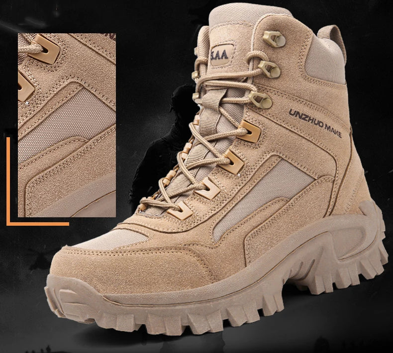 Men'sHiking Shoes Tactical Sport Shoes Male High Top Waterproof Outdoor Mountain Climbing Shoes Hunting Boots Men Outdoor Boots
