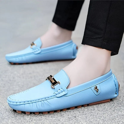 Shoes Men Handmade PU Leather Loafer Casual Driving Flats Slip-on Shoes Luxury Comfy Moccasins White Loafers Shoes for Men