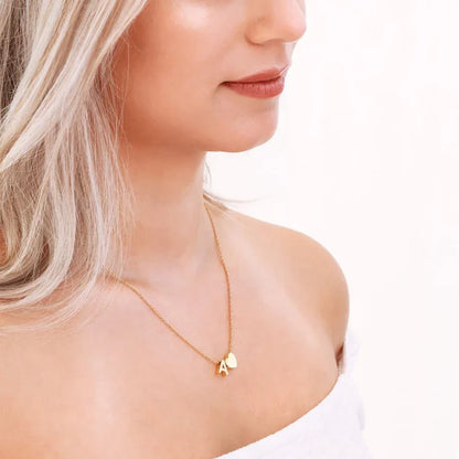 6MM Heart Dainty Initial DIY Necklace Gold Color Letter Choker Necklace For Women Pendant Jewelry Gift