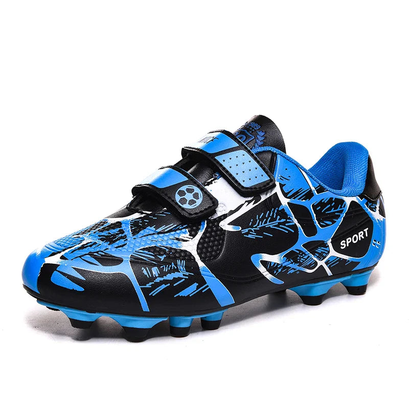 Kids Soccer Shoes HOOK&LOOP Football Sports Shoes Boy Outdoor Non-Slip Training Shoes Child Lightweight Children's Soccer Cleats