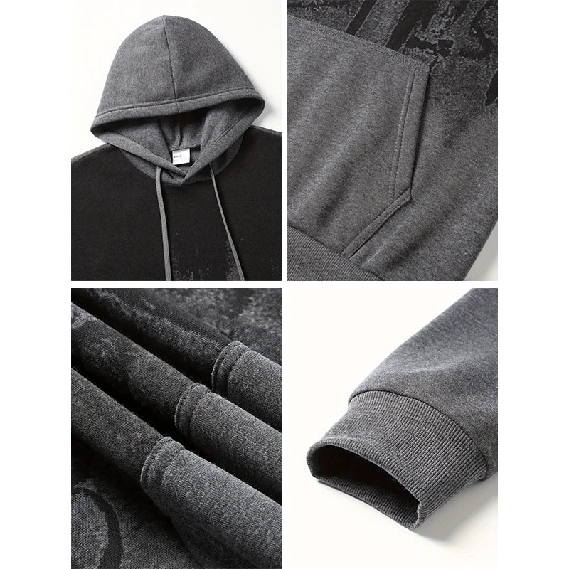 2025 Urban Fashion Hoodies Sportswear Men's Set Hooded Sweatshirts Sweatpants Autumn Winter Male Daily Casual Sports Jogger Suit