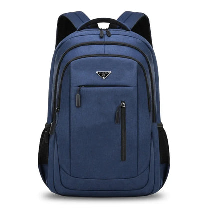 Large Capacity Backpack Men Laptop Backpacks 15.6 Oxford Black Solid High School Bags