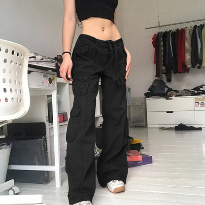 Women's Cargo Pants Women Fashion Vintage Low Rise Pants
