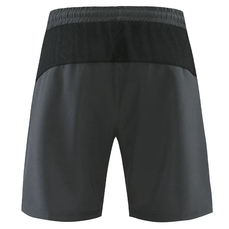 Men Run Shorts Patchwork Training Shorts Zipper Pockets Gym Sports Quick Dry Short