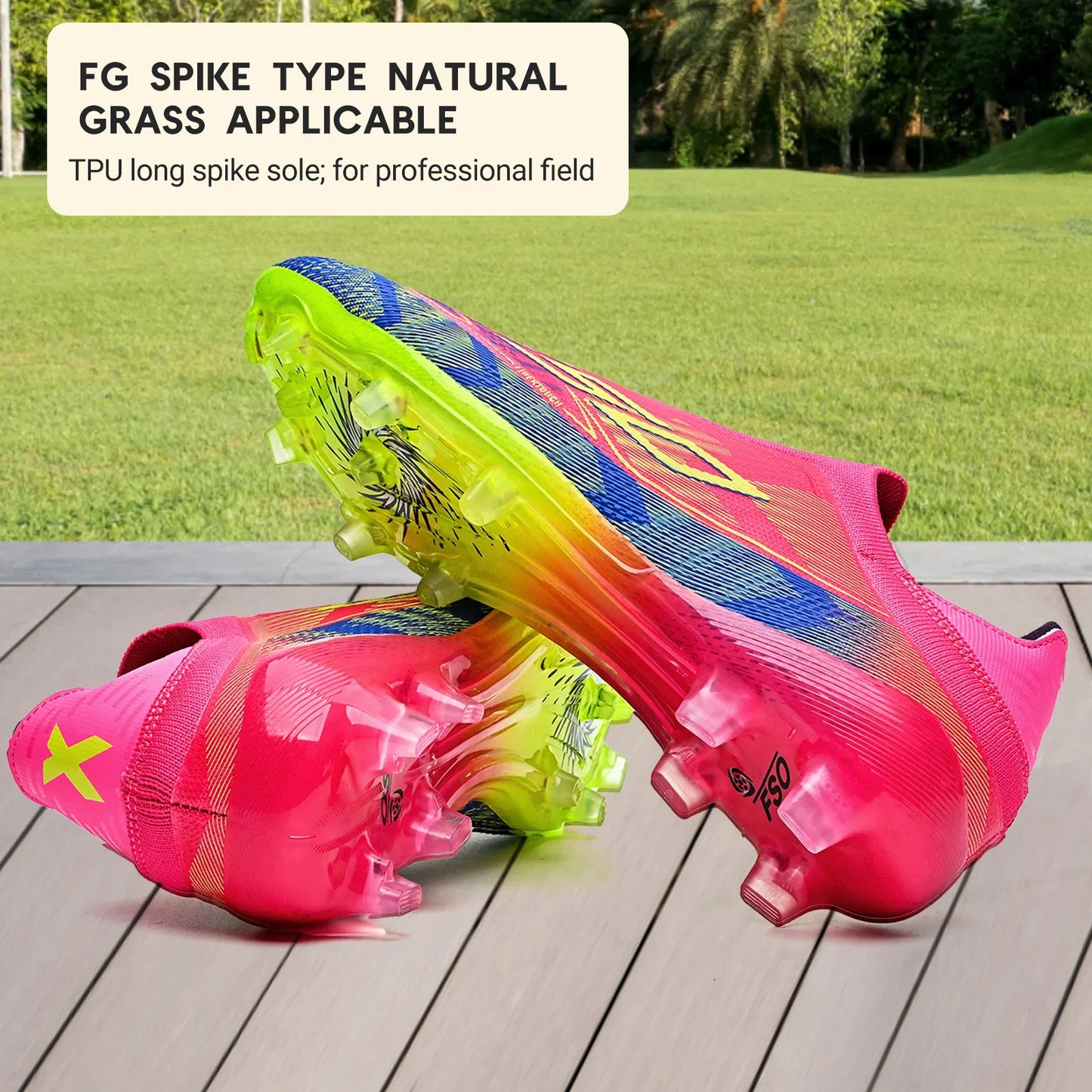 Classic Style AG FG football shoes PU Fabric Ventilated Upper TPU Wearproof Outsole Unisex Kids Outdoor Football Shoes