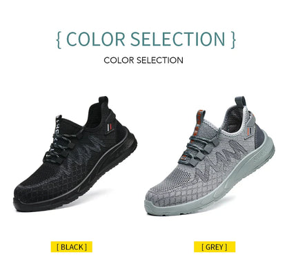 Lightweight Safety Shoes Men Steel Toe Sneakers Puncture Proof Breathable Work Safety Boots Man Comfy Construction Work Shoes