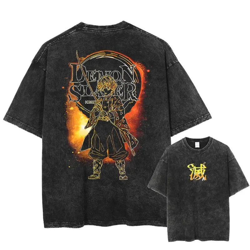 Graphic Washed T-shirts Women’s Men's Clothing  Harajuku Y2K Oversized Cotton Half-sleeve Tops