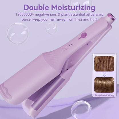 1.25 Inch Deep V-shaped Hair Curling Iron Ghost Waves Wave Perm Tourmaline Hair Curler With Multiple Temperature Her's Gifts