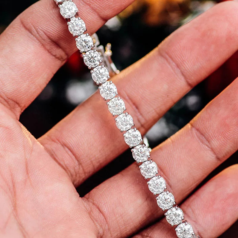 Moissanite Bracelet for Women Man 2/3/4/5/6 mm D Color VVS1 S925 Tennis Link Bracelet Hand Chain