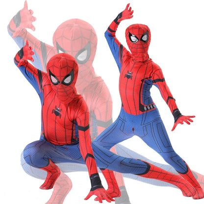 Kids Superhero Bodysuit Miles Cosplay Peter Parker Cartoon Costume Halloween Hooded Set Holiday Costume Jumpsuit Hoodie Separate