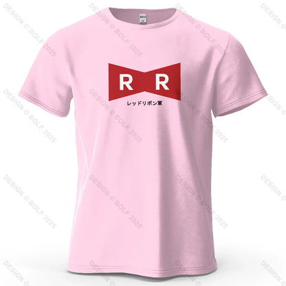 Red Ribbon Army Printed Men's T-Shirt 100% Cotton Oversized Anime Graphic Tees for Women Tops Tees Casual Streetwear