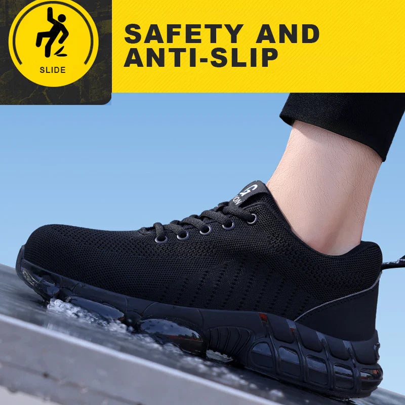 Steel Toe Safety Shoes Anti-smash Puncture-Proof Safety Work Shoes Breathable Wear-Resistant Construction Industrial Footwear