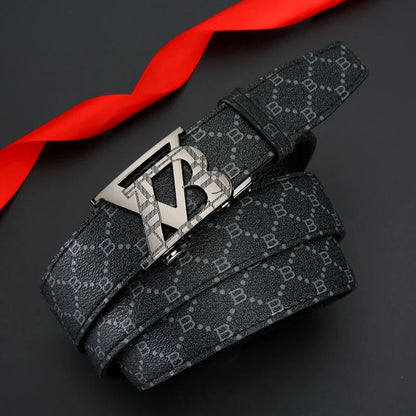 Real leather luxury automatic buckle men belt fashion trend business belt men and women's universal jeans versatile belt for men