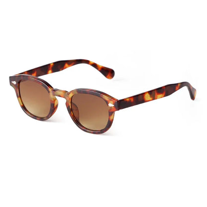 Fashion Transparent Blue Round Sunglasses Women Men 2024 Retro Rivet Tortoise Small Square Sun Glasses UV400 Lunettes De Soleil