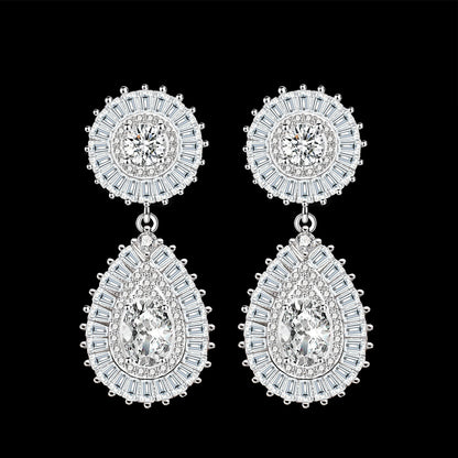 Popular Water Drop Bridal Jewelry Sets For Women Gold Plated CZ Zircon 4pcs Necklace Earring Sets Dubai Wedding Jewelry