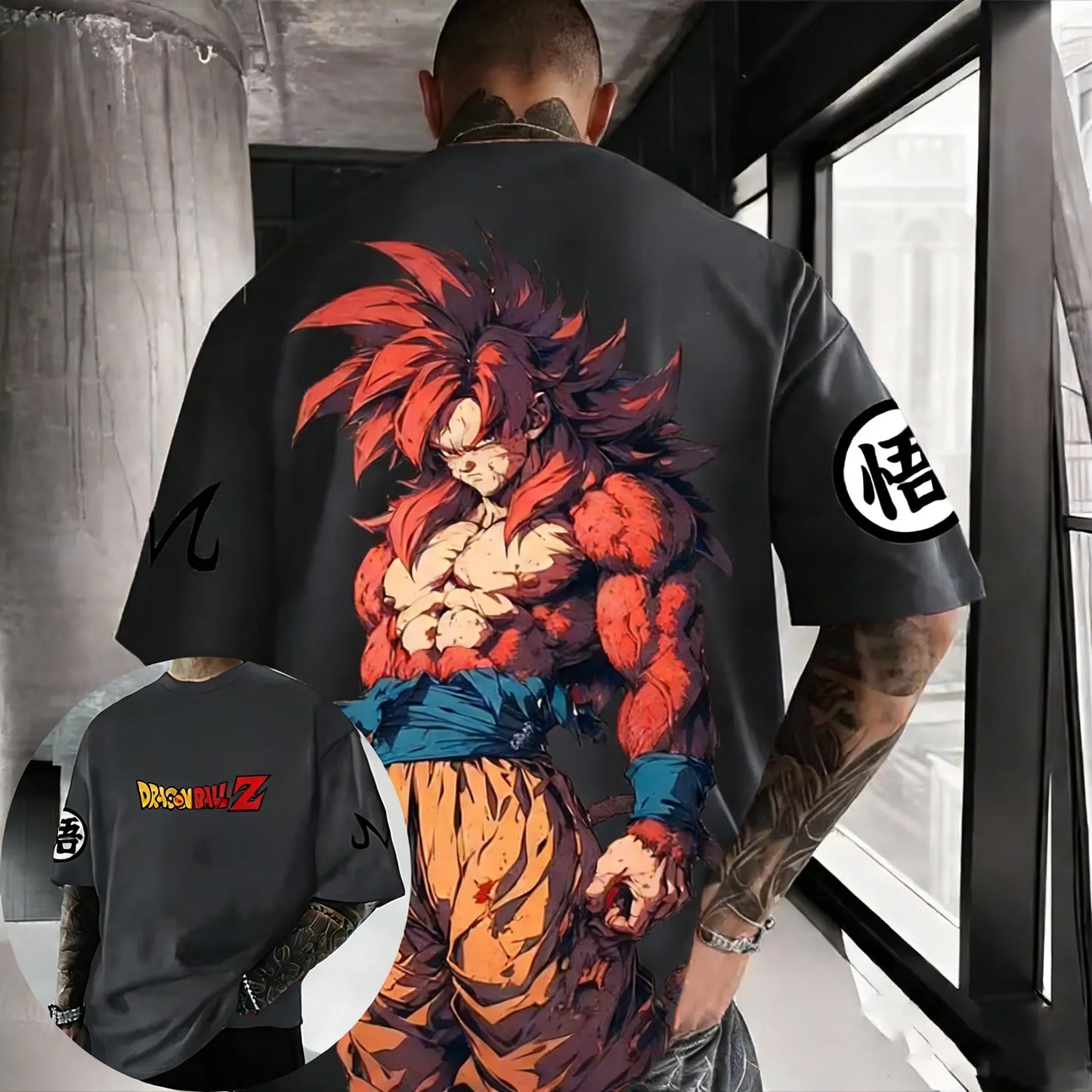 Anime Cotton T-shirt Summer New Super Saiyan 4 Printed Men and Women Street Hip Hop Casual Short Sleeve Top