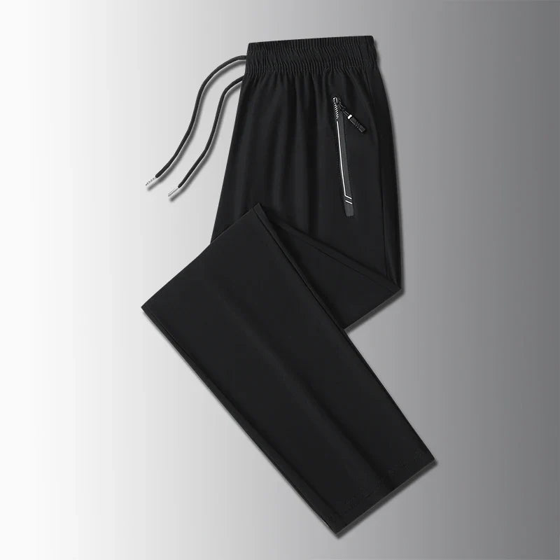 Running Pants Jogging Casual Summer Thin Elastic Sweatpants Quick Dry Ice Silk Straight Pants Sports Gym Breathable Men Trousers