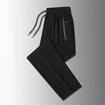 Running Pants Jogging Casual Summer Thin Elastic Sweatpants Quick Dry Ice Silk Straight Pants Sports Gym Breathable Men Trousers
