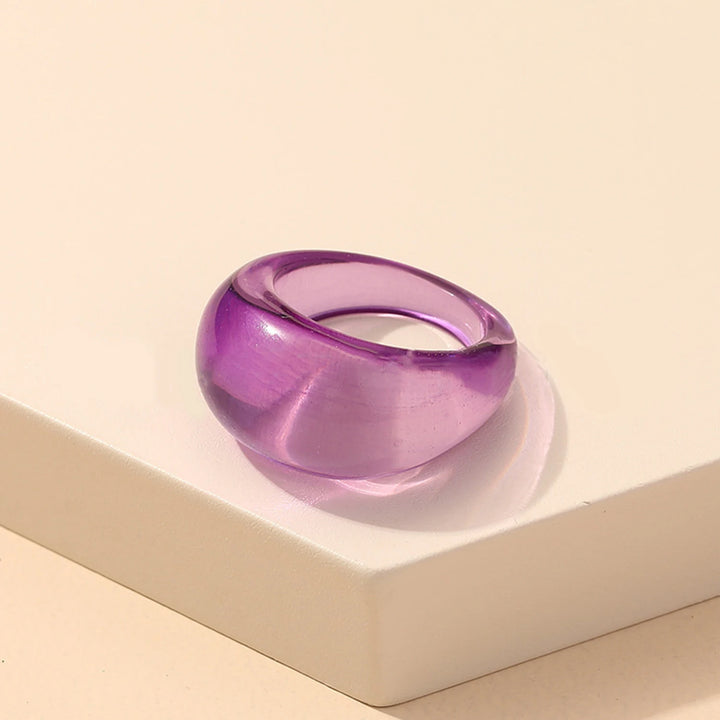 Round Rings For Women Big Kpop Finger Ring For Girls Punk Resin Ring