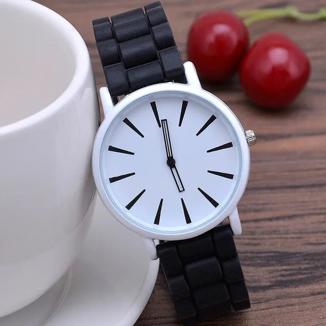 Women's Watches Ultrathin Silicone Ladies Bracelet Large Dial Korean Edition Female Student Fashion Quartz Wristwatch UTHAI CE76