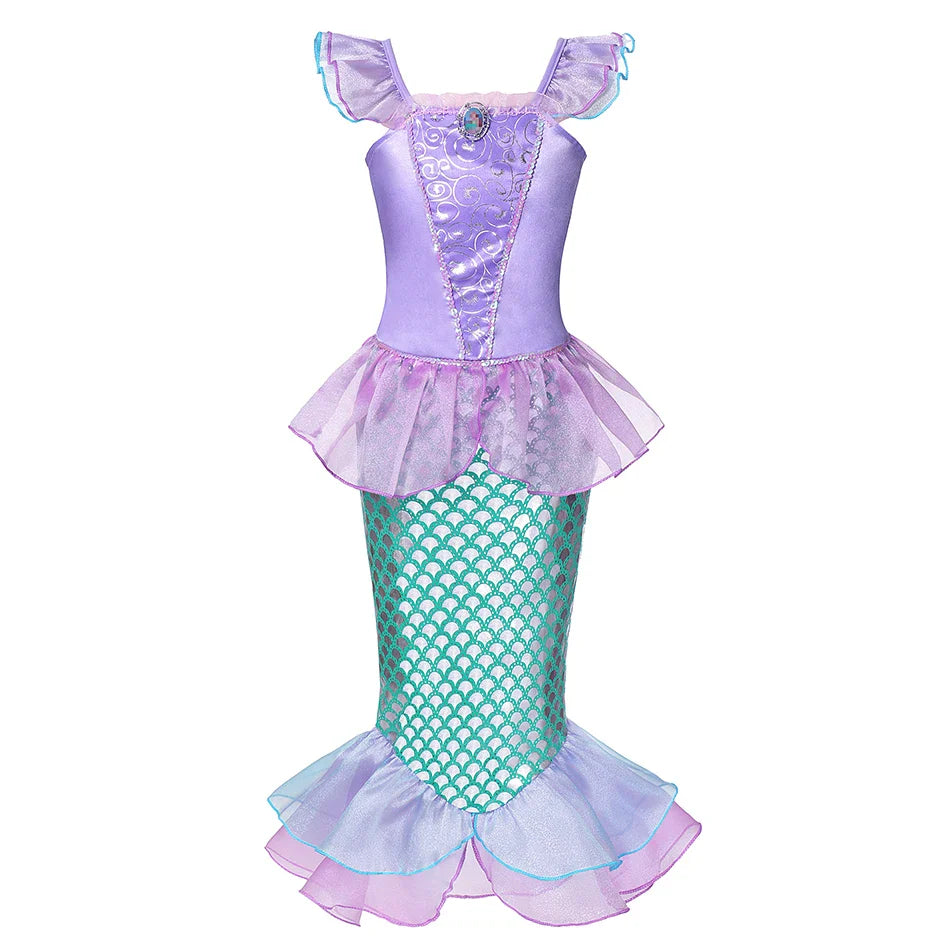 Kids Princess Costume Children Elsa Anna Halloween Dress Girl Cinderella Snow White Dress Rapunzel Mermaid Pageant Disguise