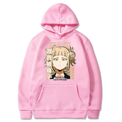 My Hero Academia Kawaii Himiko Toga Women Hoodies Printed Aesthetics Head Poster Manga Harajuku Anime Printed Hooded Sweatshirts