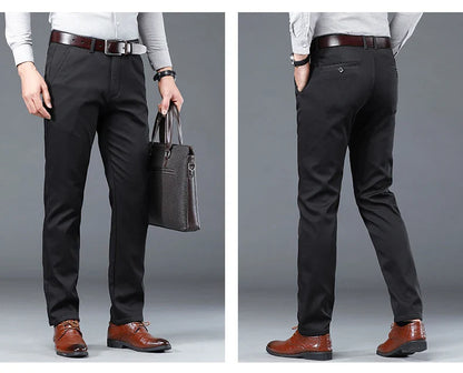 Winter Men Brand Fleece Pants Warm Cotton Business Thick Suit Casual Trousers Male Plush Formal Wear Pants 28-40