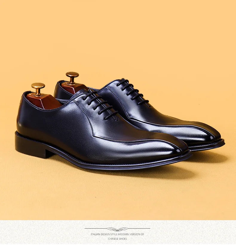 Italian Luxury High Quality Elegant Male Natural Genuine Leather Social Shoes Office Career Business Formal Solid Oxfords Shoes