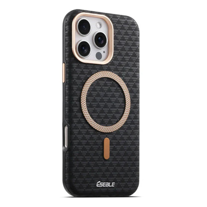 For Magsafe Magnetic Solid Color Triangle Pattern Phone Case for iPhone 17 Pro Max 15 13 14 16 Pro Max Bumper Back Cover