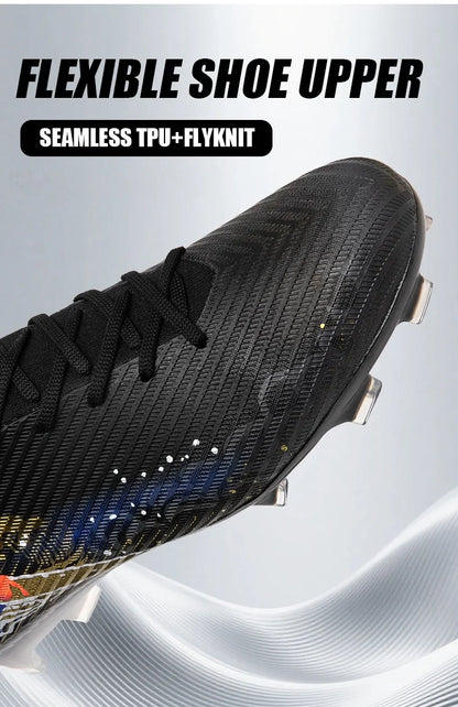 New Men Football Boots Soccer Cleats FG Non-Slip Training Shoes Soccer Shoes Long Spikes Match Ultralight Outdoor Drop Shipping