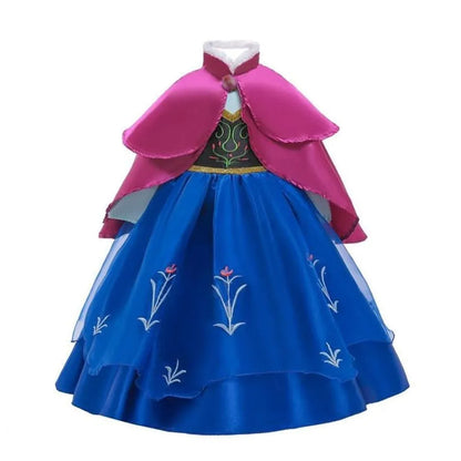 Vestido da Anna e Elsa para Meninas, Fantasia Cosplay Infantil de Halloween, Vestidos de Princesa para Crianças, Festa de Aniversário Elegante, Roupas de Carnaval 3-10 Anos