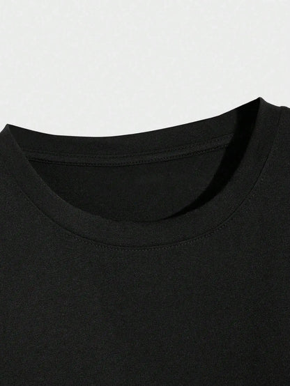Tiger Letter Print Casual Commute 
 Mans Tshirt Fitting Breathable Tee Shirt Leisure Comfort Tee Clothing Round Neck Tops