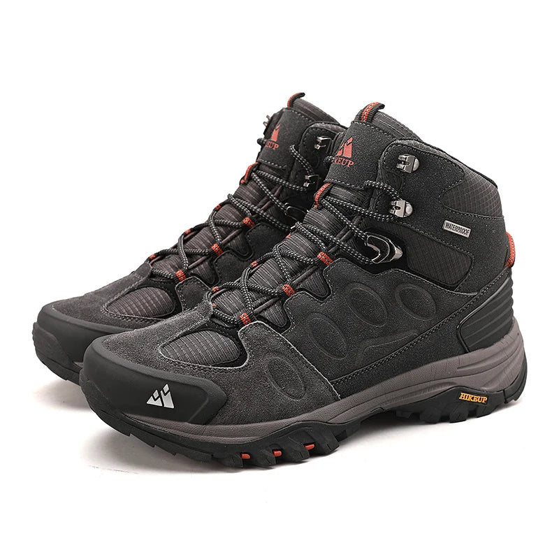 High-Top Men Hiking Boot Winter Outdoor Shoes Lace-Up Non-slip Sports Casual Trekking Boots Man Suede Warm Shoes