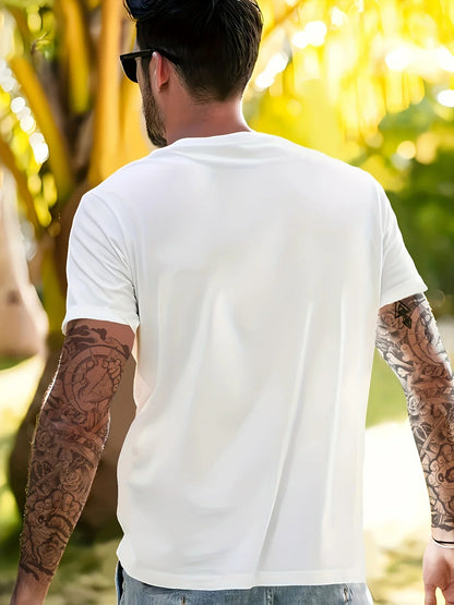 Men's summer 100% cotton MADE MITH LOVE 1968 printed fashionable casual sports loose round neck short sleeved T-shirt top