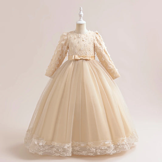 Girls Flower Embroidery Party Dresses Girl Summer Casual Holiday Gown Kids Variety Fashion Evening Clothes Birthday Princess Wea