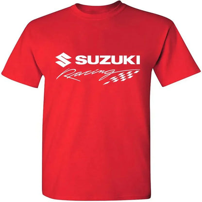 High-quality Motorcycle Riding Print 100% Cotton Men T-shirt Summer Daily Outdoor Sports Casual Loose Street Short-sleeve