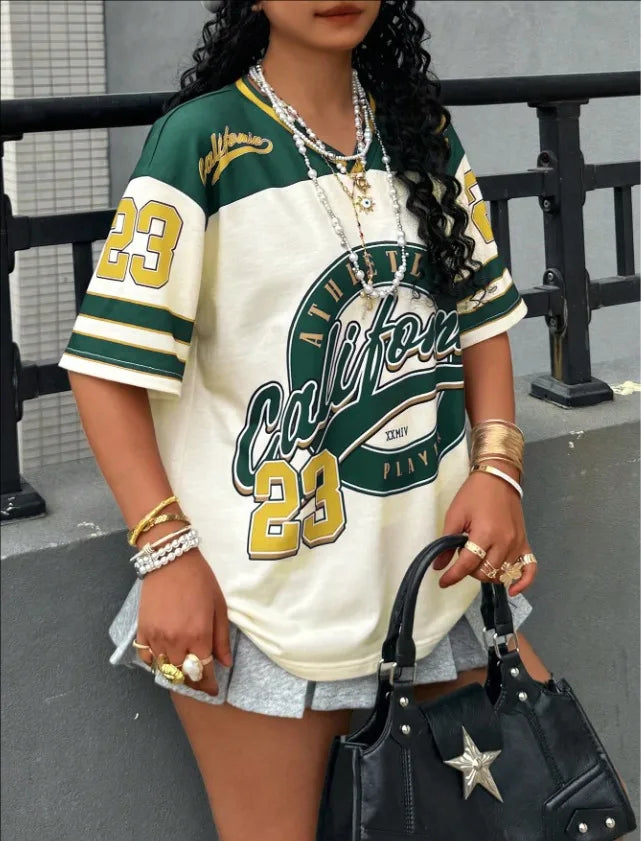 Men's California 23 Printed V-Neck Short Sleeve T-Shirt Summer Graphic Tee Baseball Jerseys Plus Size Women's Sport T-Shirt