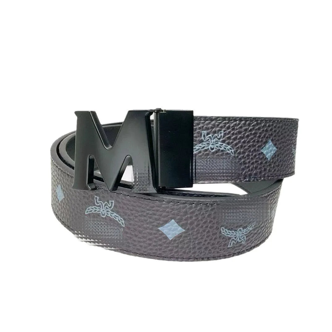 Classic Men's Belt Pure Cowhide Durable Fashionable Business Casual Alloy Buckle Hole Punching for Middle-aged And Young