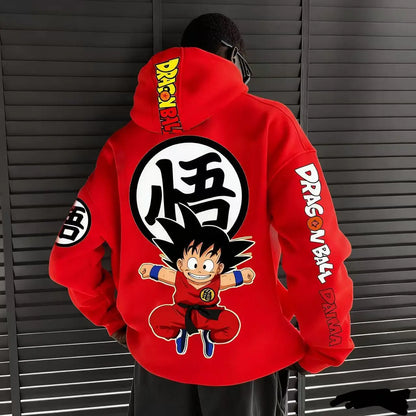 Men Anime Clothes Dragon Ball Z Hoodie Goku Saiyan Loose Fit Big Size 5XL 6XL Casual Streetwear