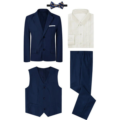 Boys Suit Set Kid Wedding Tuxedo Teenager Easter Formal Outfit Halloween Chritmas Birthday Party Gift School Performance Blazer