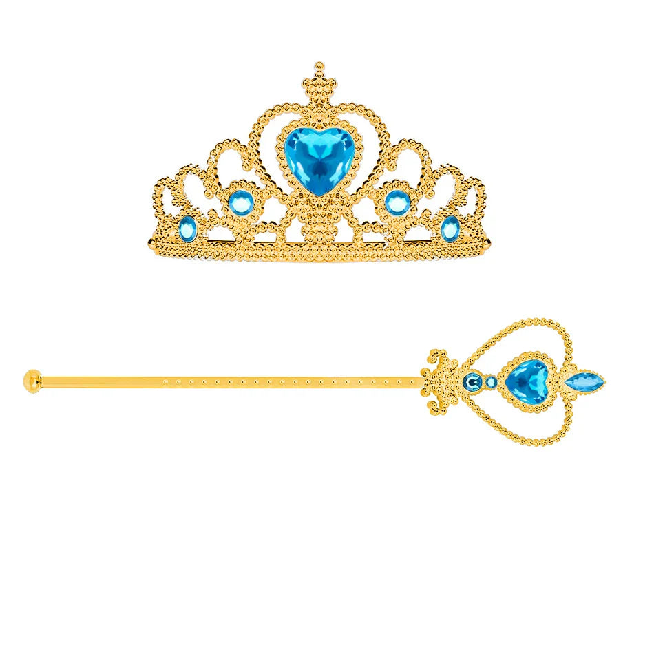 Elsa Cosplay Dress Butterfly Decoration with Accessories Princess Style Suitable School Activities Performance and Birthday Gift