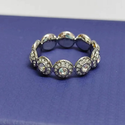 2025 New Original Round Water Drop Crystal High Jewelry Set Fashion Dazzling Women's Bracelet Earring Necklace Ring Wedding Gift