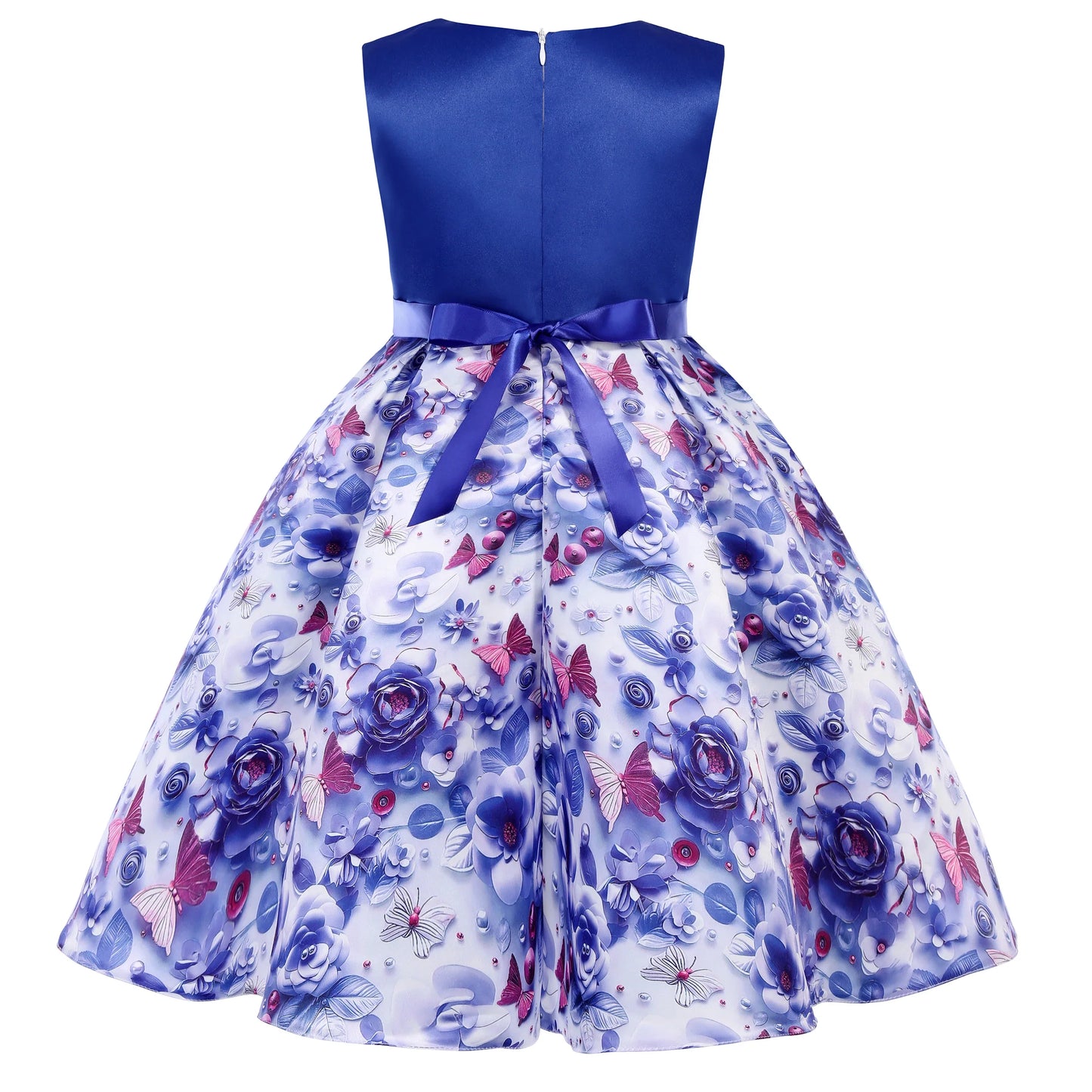 Europe and the United States hot new children's sleeveless bow print dress princess holiday party evening dresses