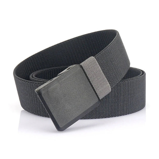 New Metalless Elastic Belt for Men and Women Premium Plastic Buckle Stretch Casual Belt 120cm Jeans Girdle Male