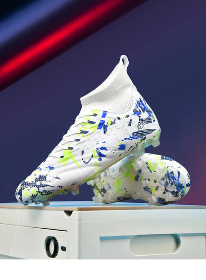 Double Star 2026 New High-Top Soccer Shoes, AG Long Studs, for Teens, Primary School Students, Adults & Kids, Professional Match