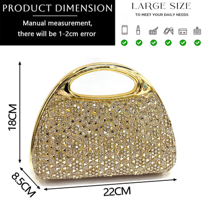 Elegant Women's Rhinestone Peep Toe High Heels Sandals - Italian Design with Matching Blue Handbag