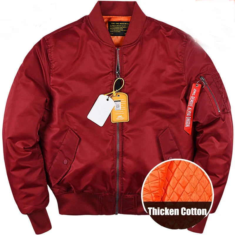 Bomber Jacket Men's Thickened Cotton Pad Coat  Autumn and Winter Baseball Uniform  Coat for Men